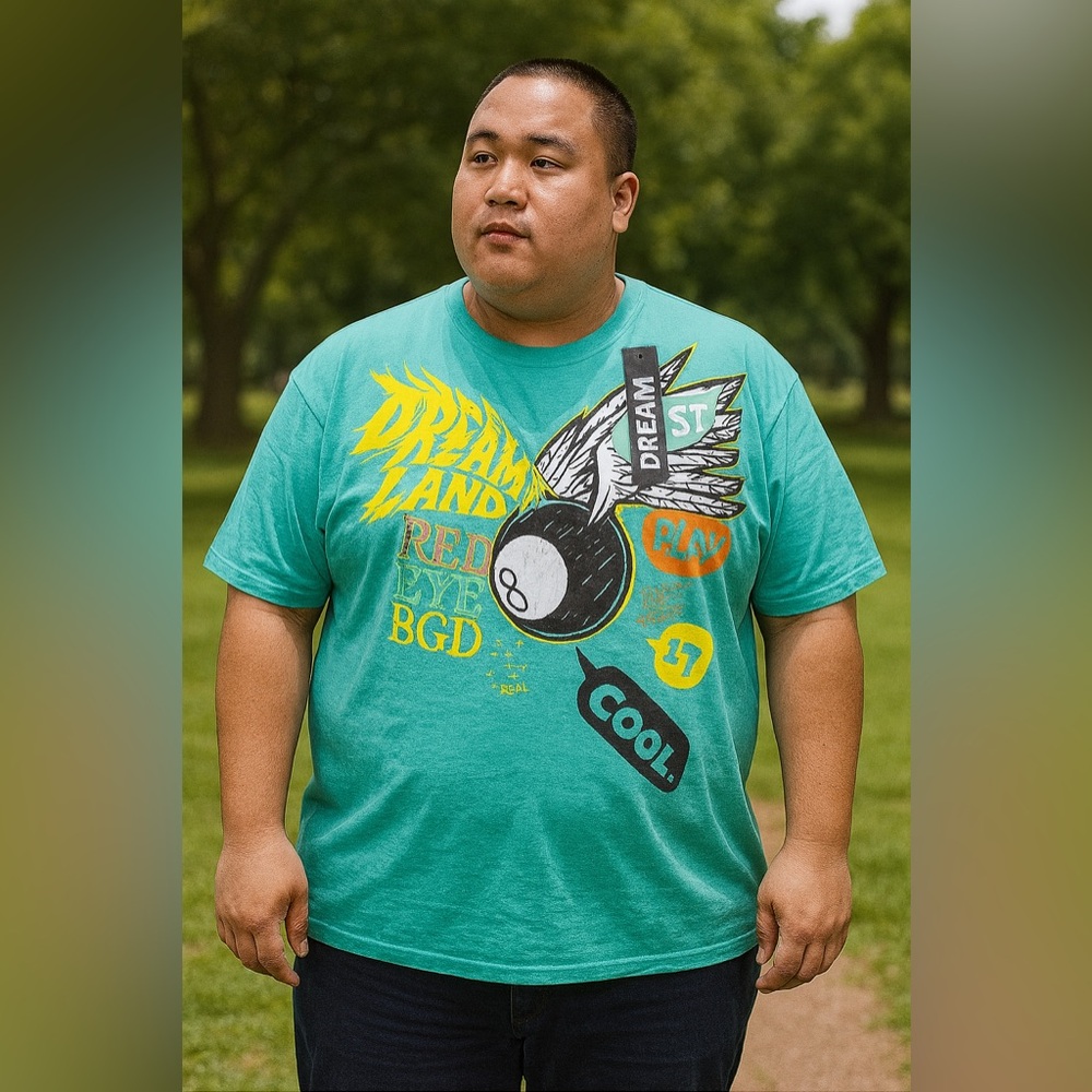 Dreamland Green Graphic T-Shirt